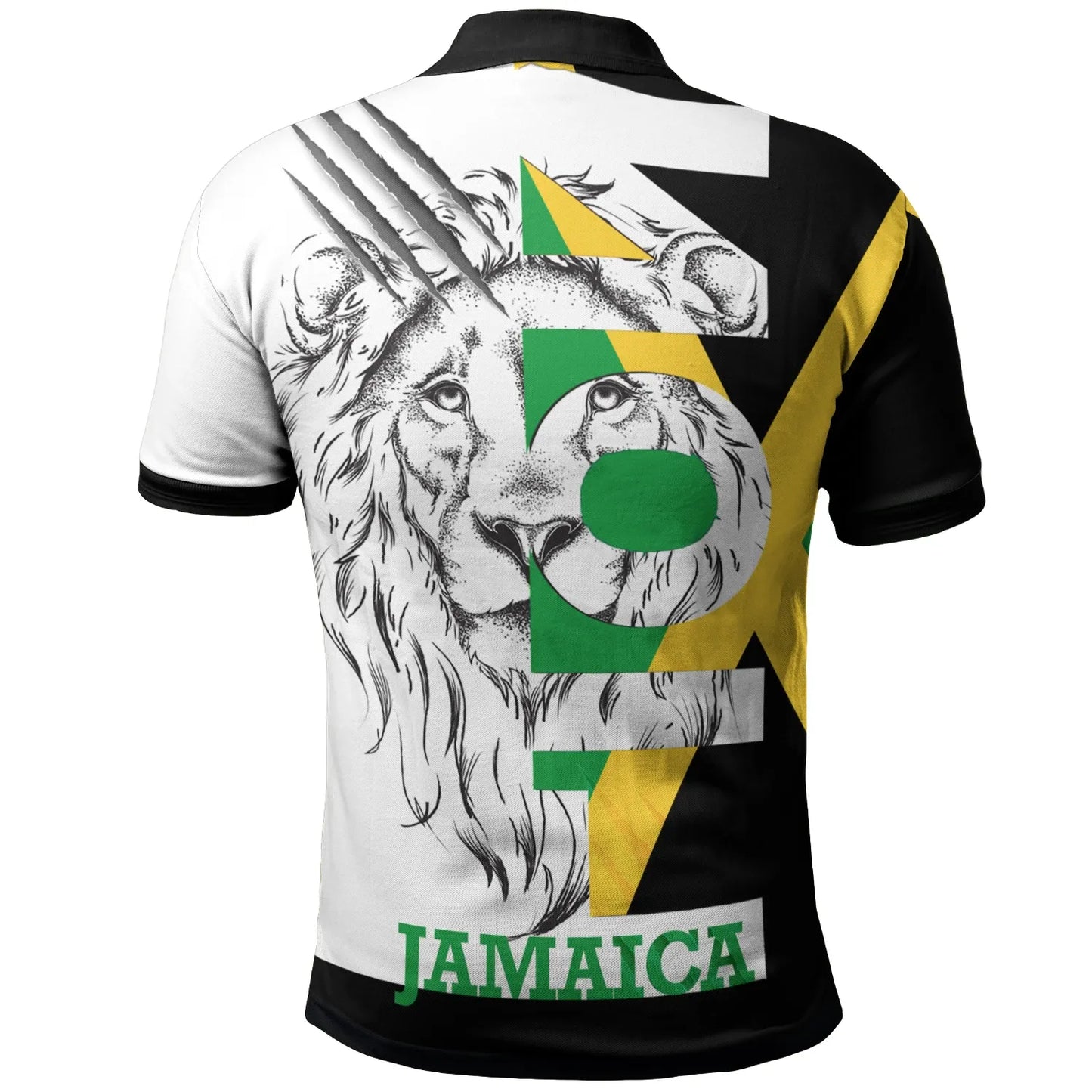 JahBlessJamaica Polo Shirts Jamaica Lion With Flag Color