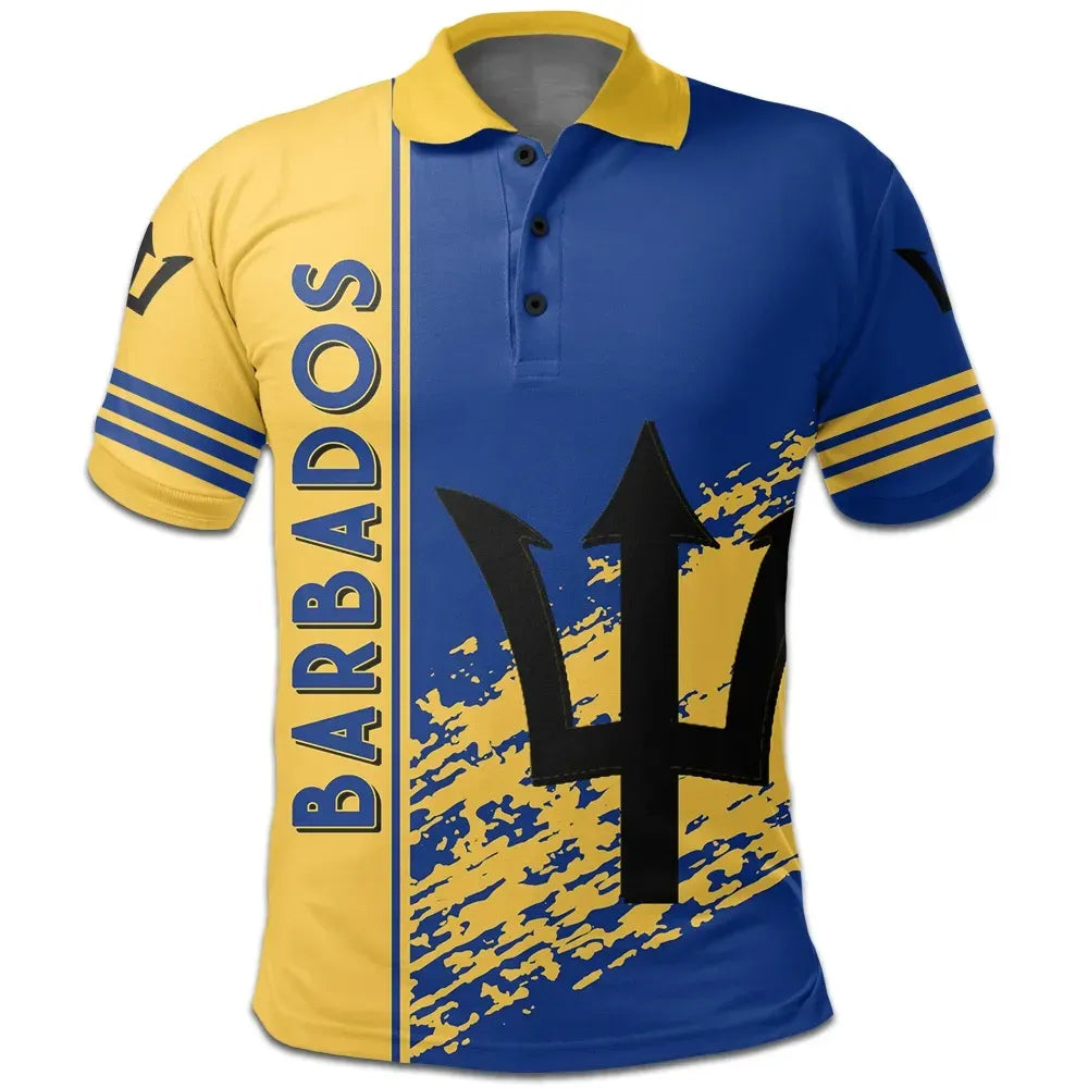 Barbados Coat Of Arms Polo Shirt Quarter Style