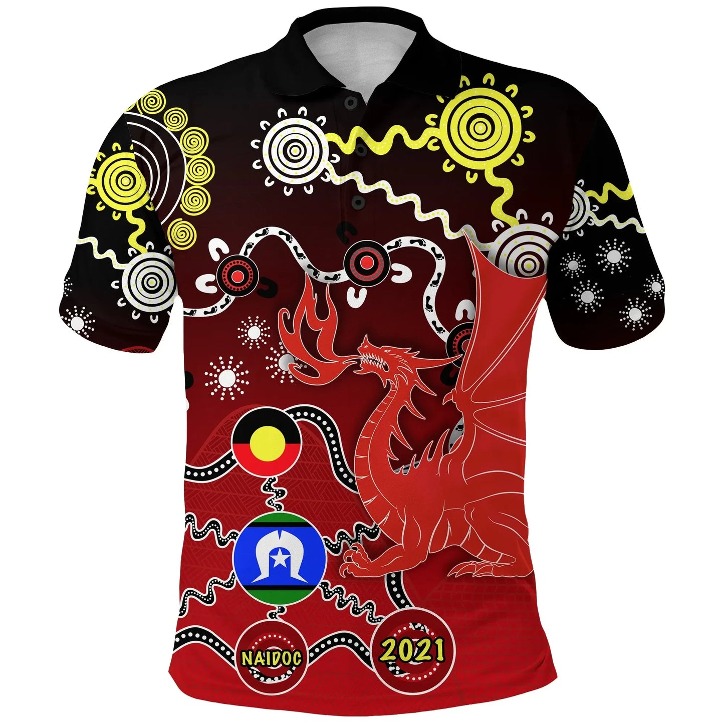 Custom Personalised Dragons Naidoc Week Polo Shirt Indigenous