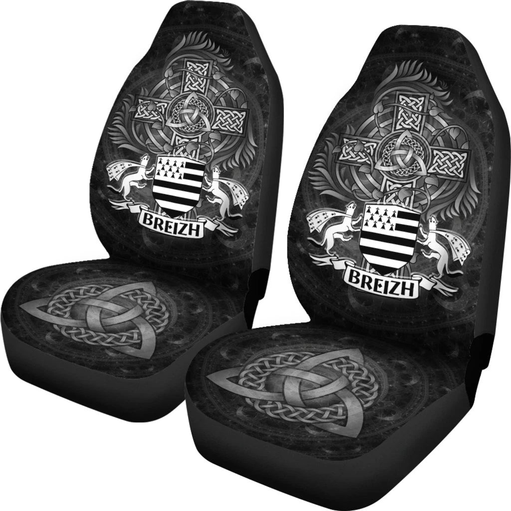 Celtic Car Seat Covers Brittany Flag With Celtic Cross
