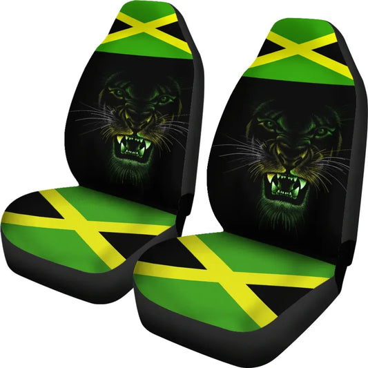 Car Seat Covers Africa Jamaica Flag Color With Lion