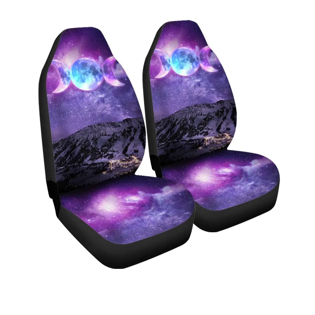 Celtic Wicca Car Seat Covers Triple Moon In Midnight