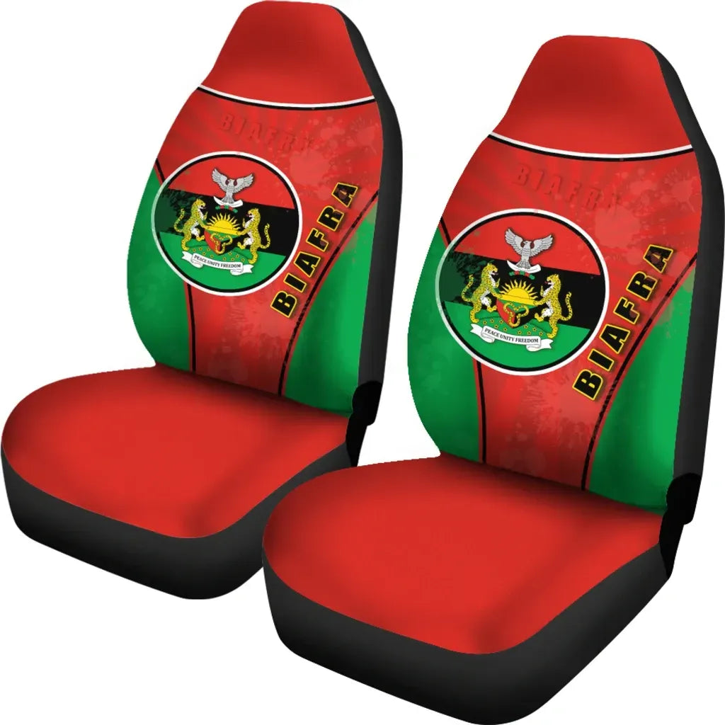Biafra Car Seat Covers Circle Stripes Flag Proud Version