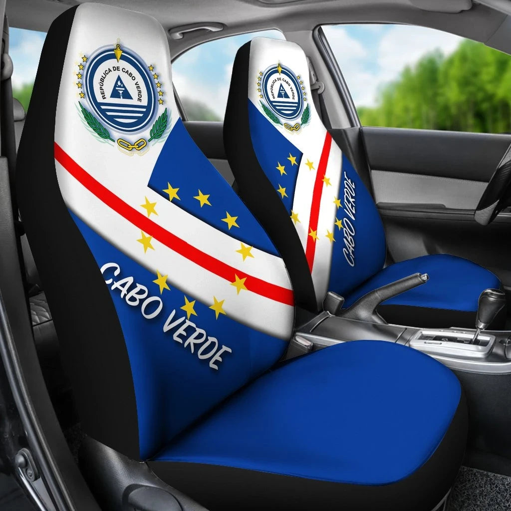 Cabo Verde Car Seat Cover Cabo Verde Flag And Coat Of Arms