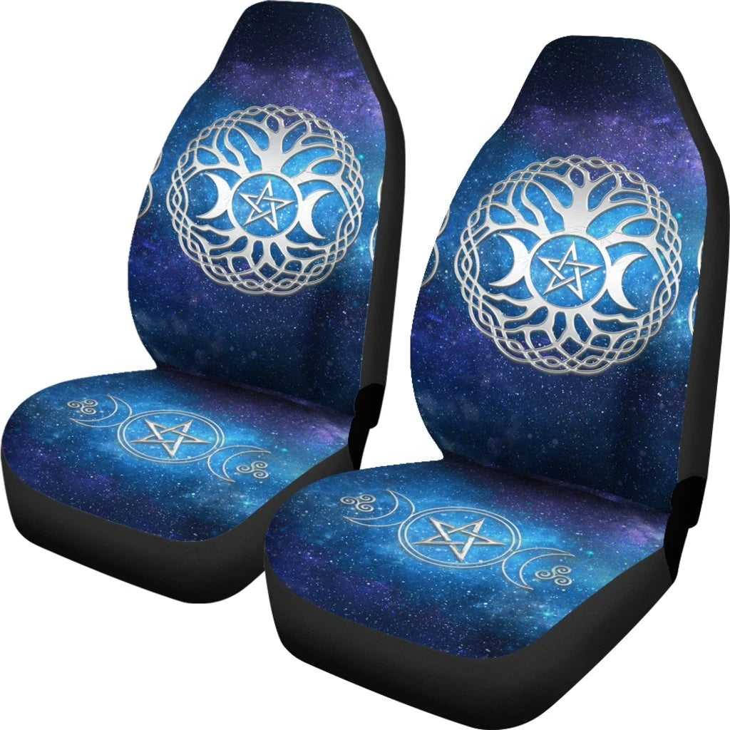 Celtic Wicca Car Seat Covers Wicca Tripple Moon Tree Of Life & Pentacle