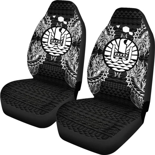 French Polynesia Polynesia Car Seat Cover Map Black