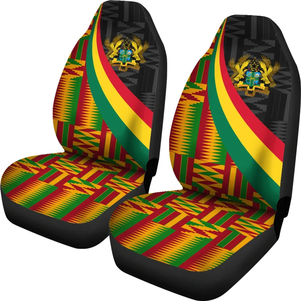 Ghana Car Seat Covers Ghana Coat Of Arms And Kente Patterns