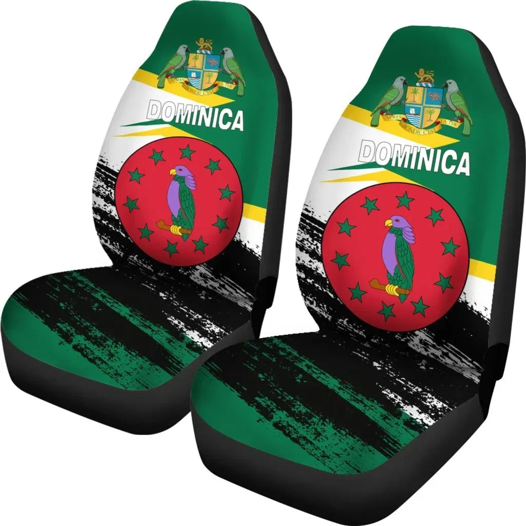 Dominica Flag And Coat Of Arms Car Seat Covers