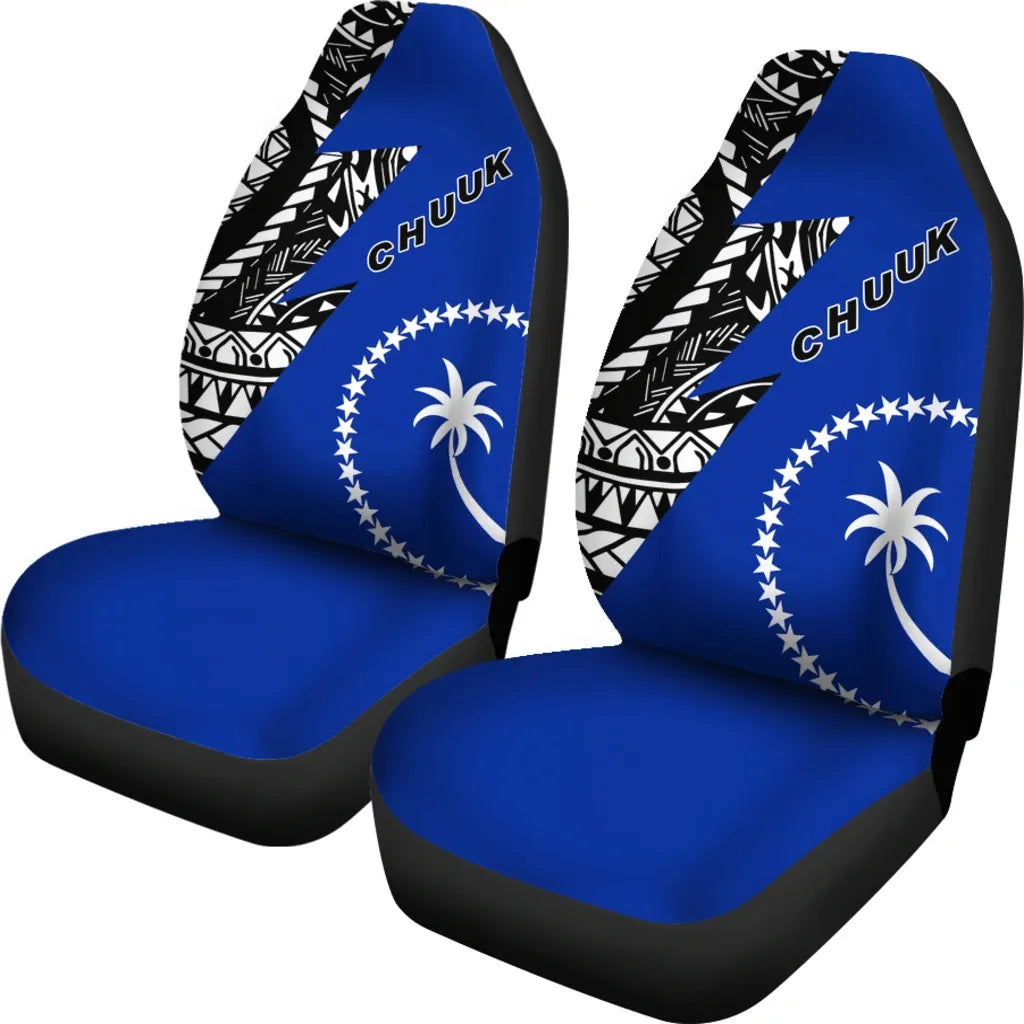 Chuuk Pattern Car Seat Covers Blue Style Fsm