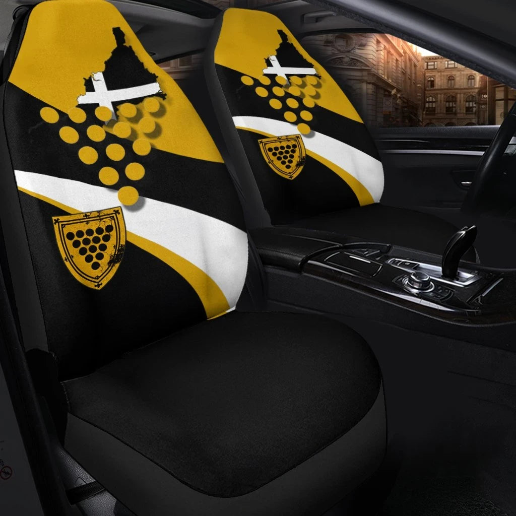 Cornwall Celtic Car Seat Covers Cornish Flag With Duke Of Cornwall Version 2