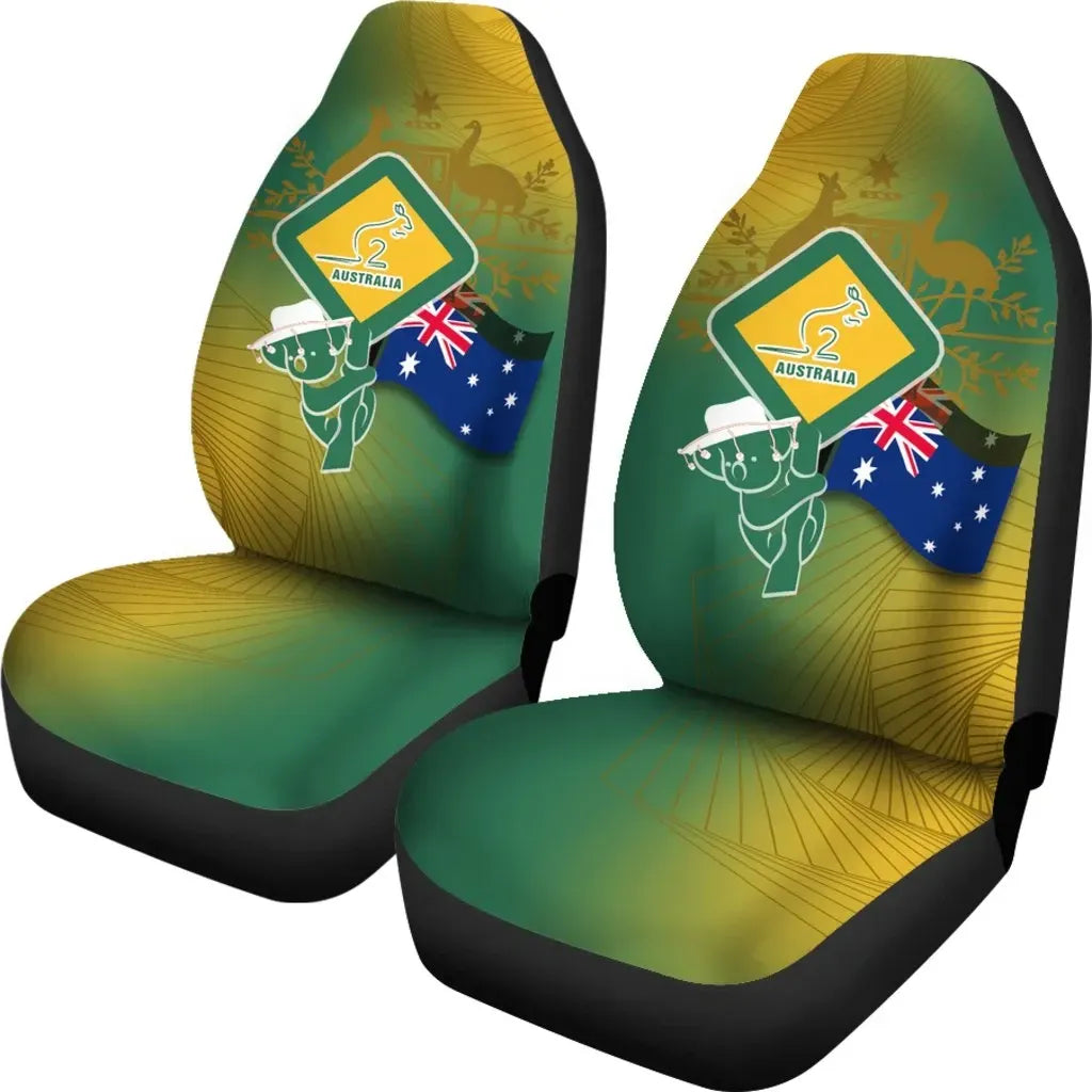 Car Seat Covers Aus Flag And Coat Of Arms Seat Covers Kangaroo And Koala Sign