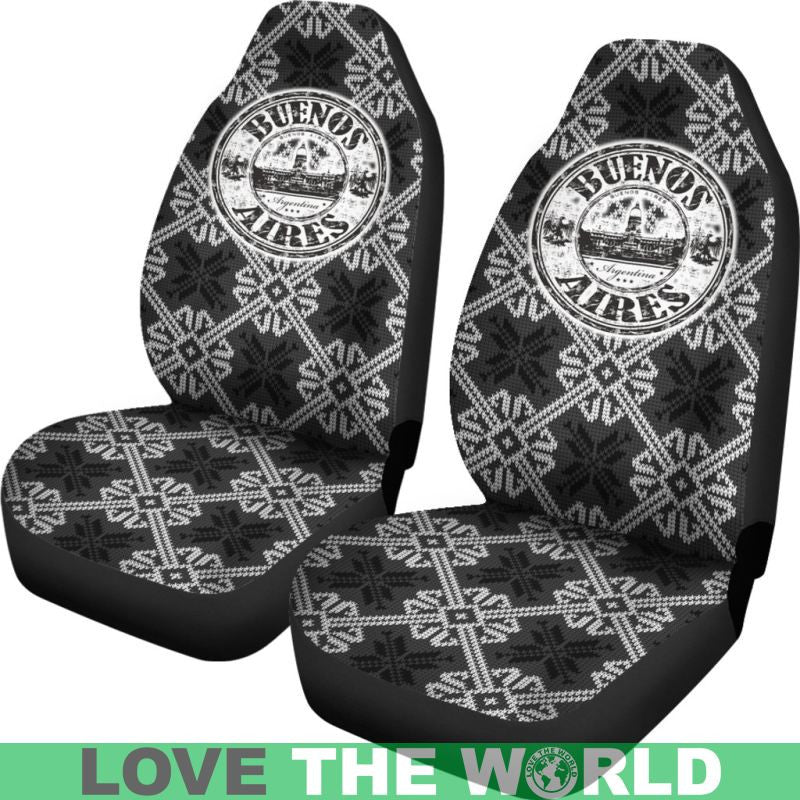 Argentina Buenos Aires Black Stamp Car Seat Covers