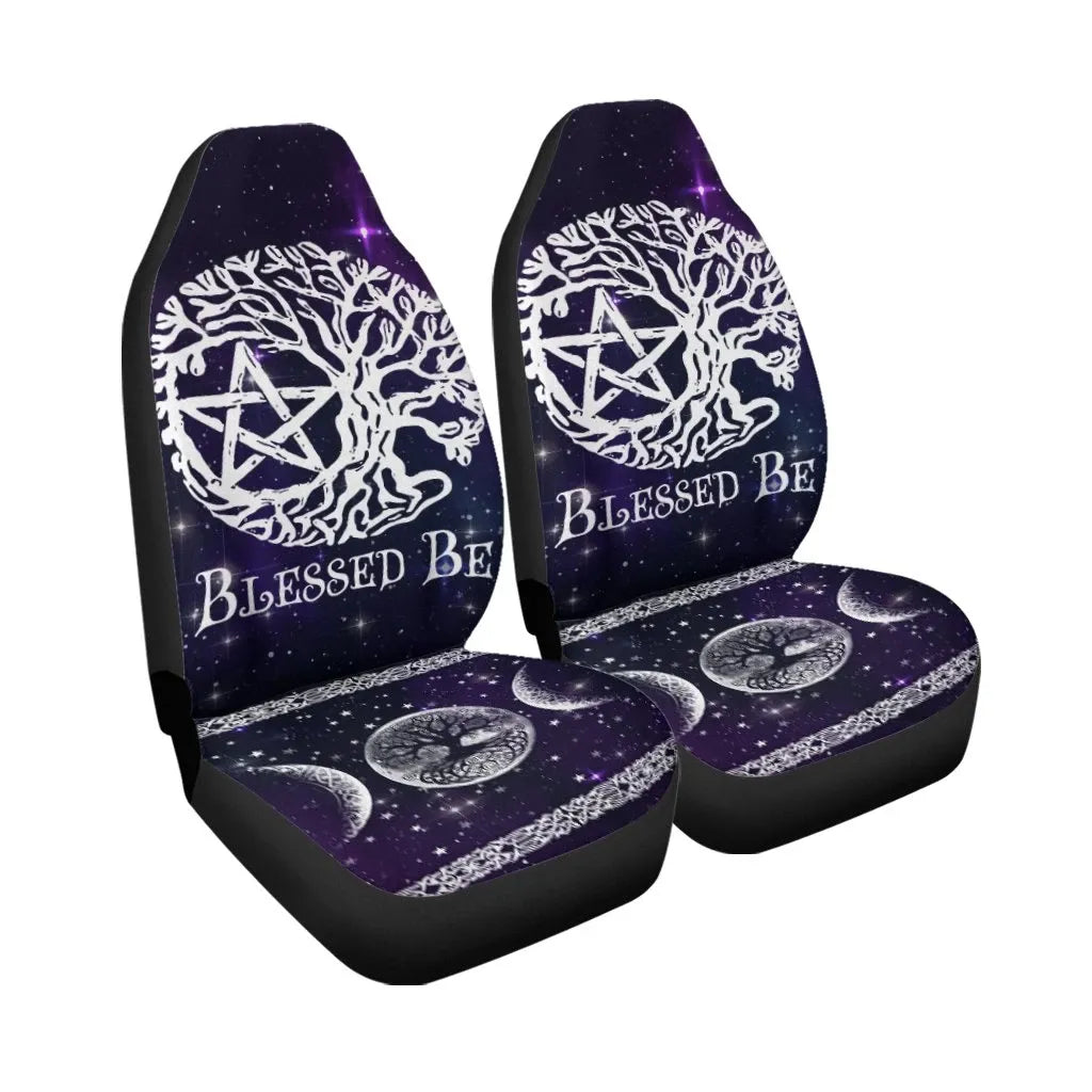 Celtic Wicca Car Seat Covers Pentagram With Tree Of Life