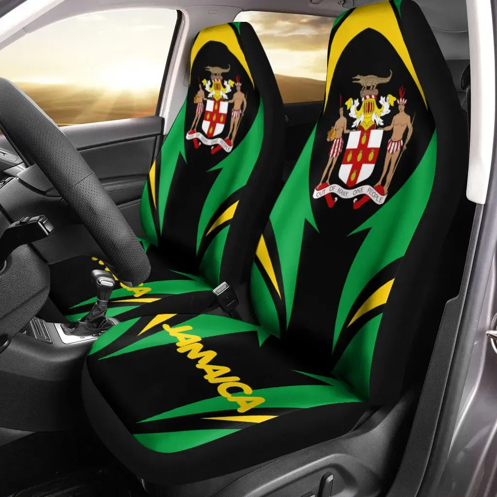 Jamaica Coat Of Arms Car Seat Covers Set Of 2 All Over Print