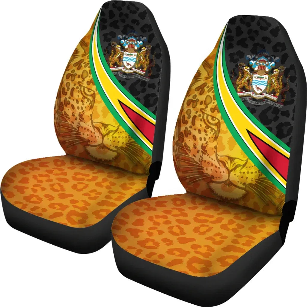 Guyana Car Seat Covers Guyana Coat Of Arms And Jaguar Patterns