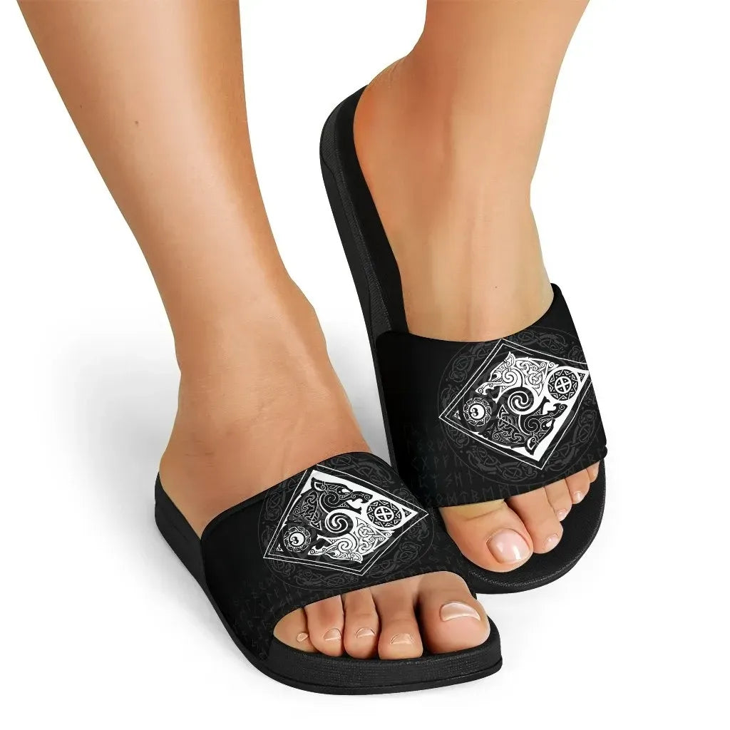 Vikings Slide Sandals The Wolves Skoll And Hati