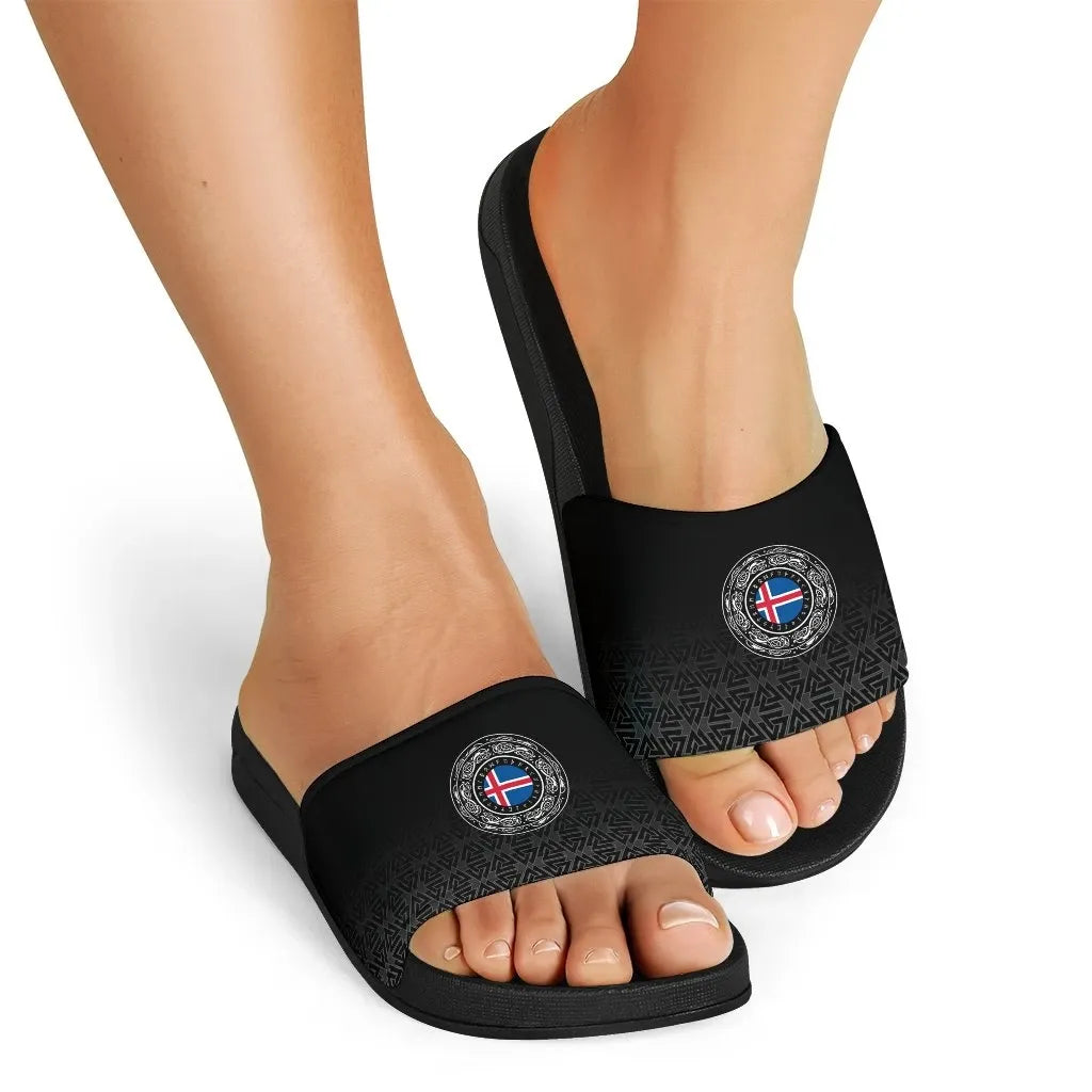 Viking Slide Sandals Iceland Coat Of Arms