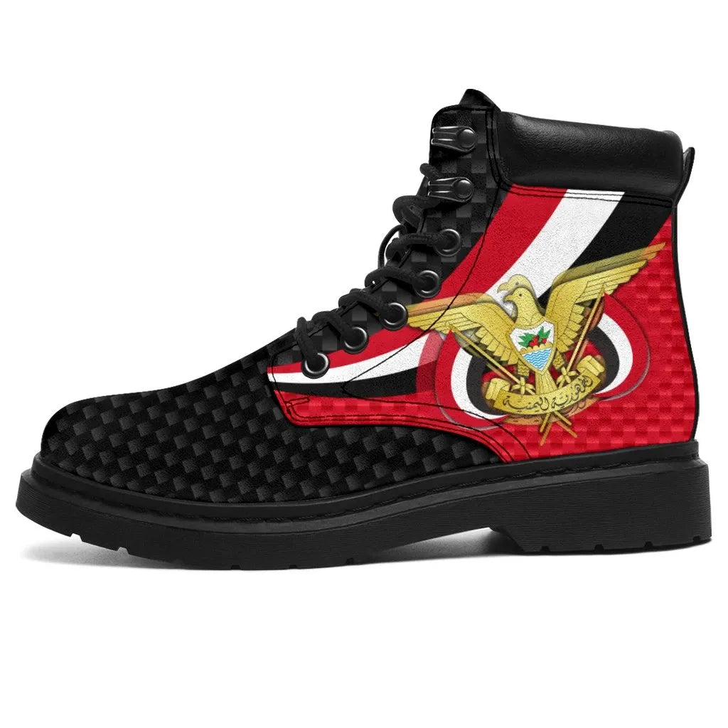 Yemen All Season Boots Yemen Coat Of Arms and Flag Color