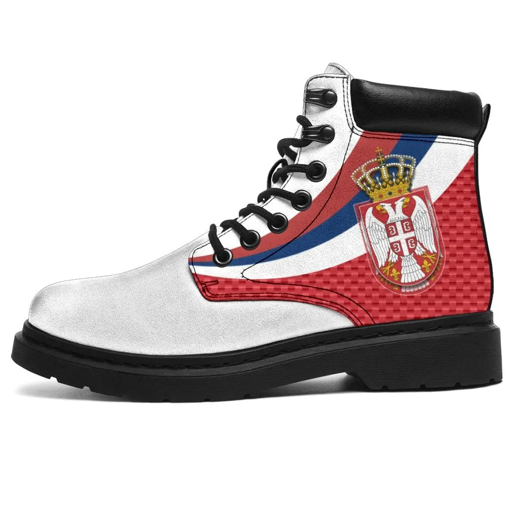Serbia All Season Boots Serbia Flag (Red)