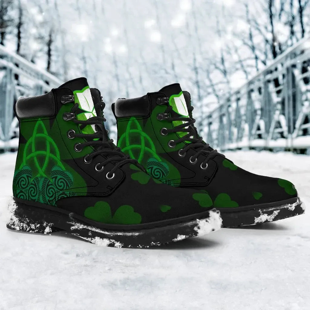 Ireland All Season Boots Celtic Knot And Shamrock Patterns