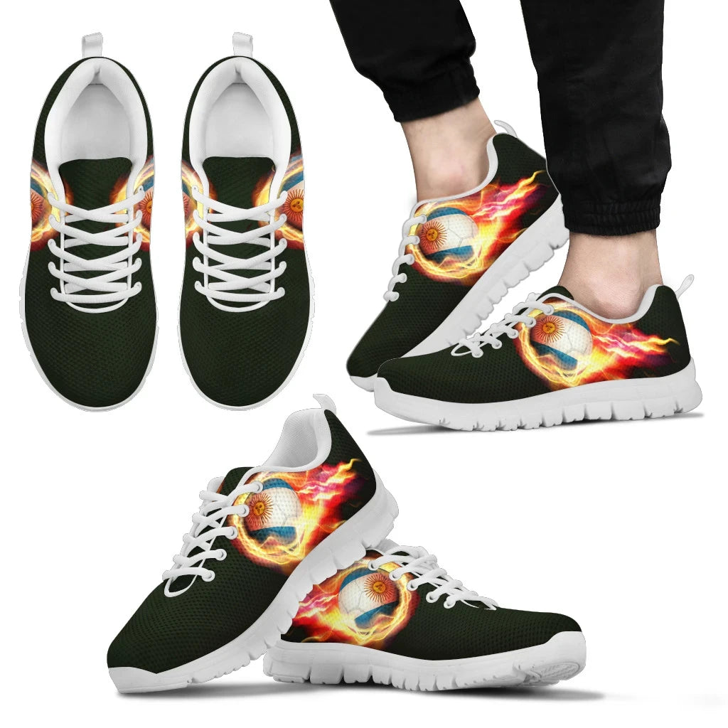 Argentina Flag With Flying Soccer Sneaker 01