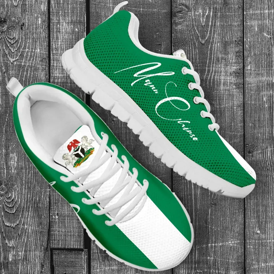 Custom Nigeria Sneakers Flag Personal Signature