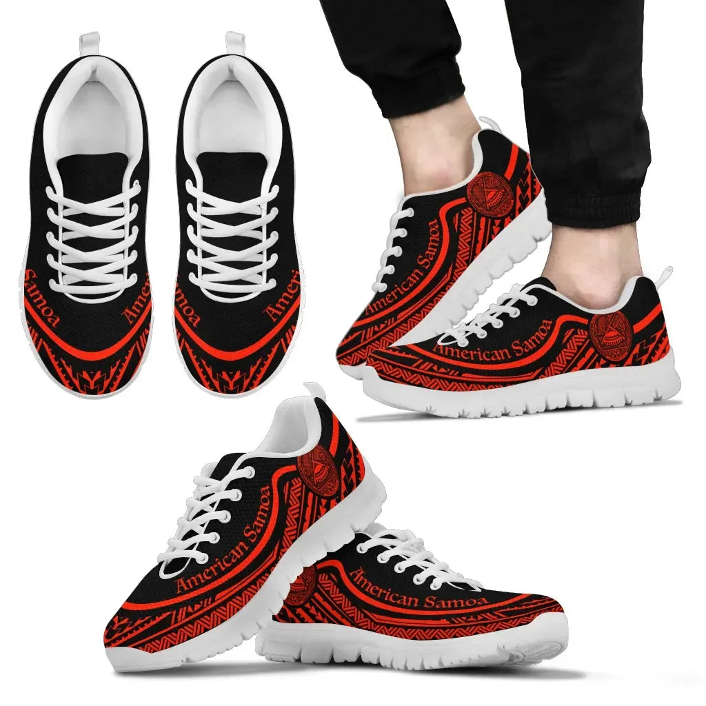 American Samoa Wave Sneakers Red Color