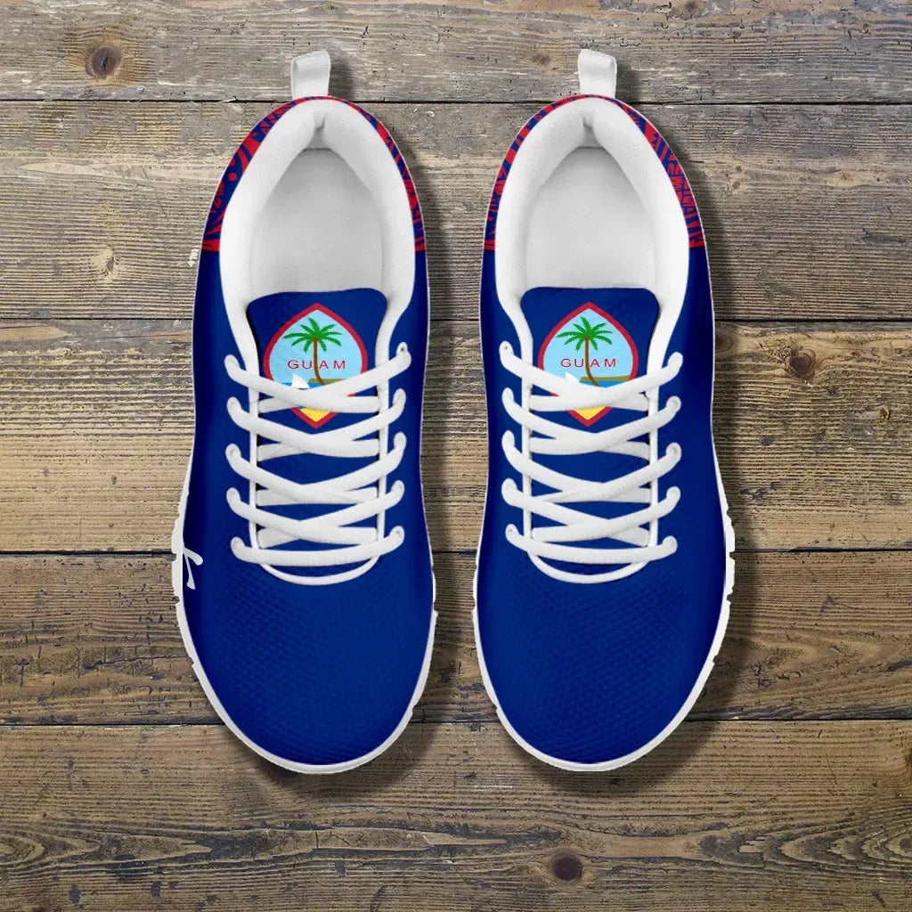 Custom Guam Sneakers Polynesian Flag Personal Signature