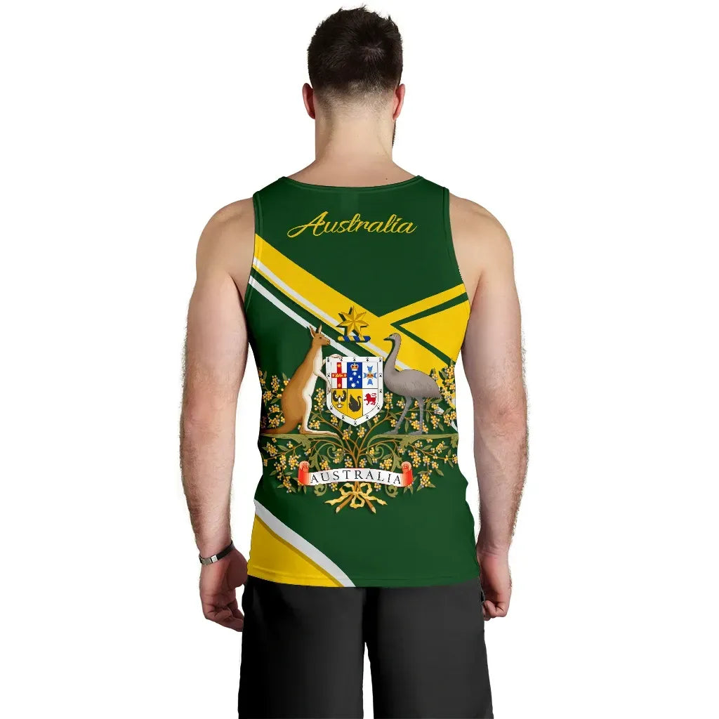 Australia Tank Top, Australia Coat Of Arms Victory Men