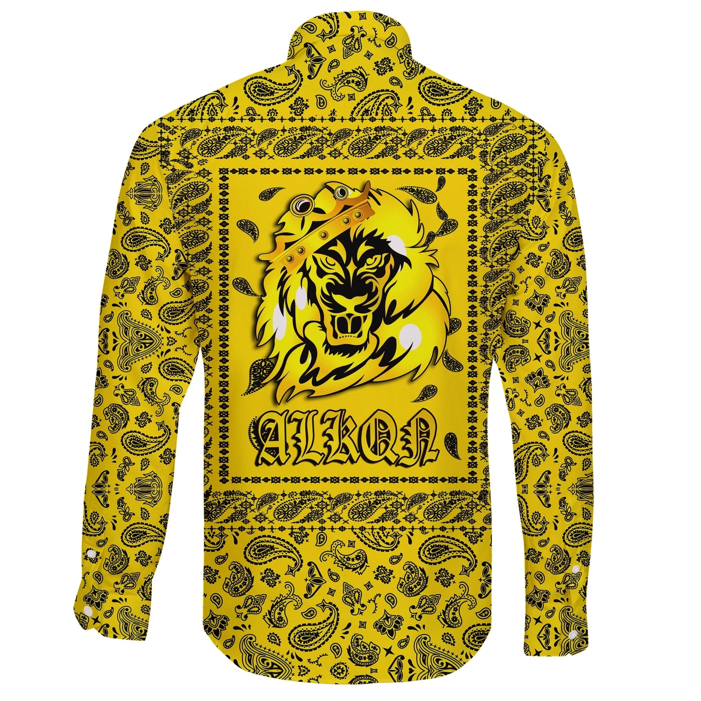 Latin Kings Long Sleeve Button Shirt Yellow Bandana