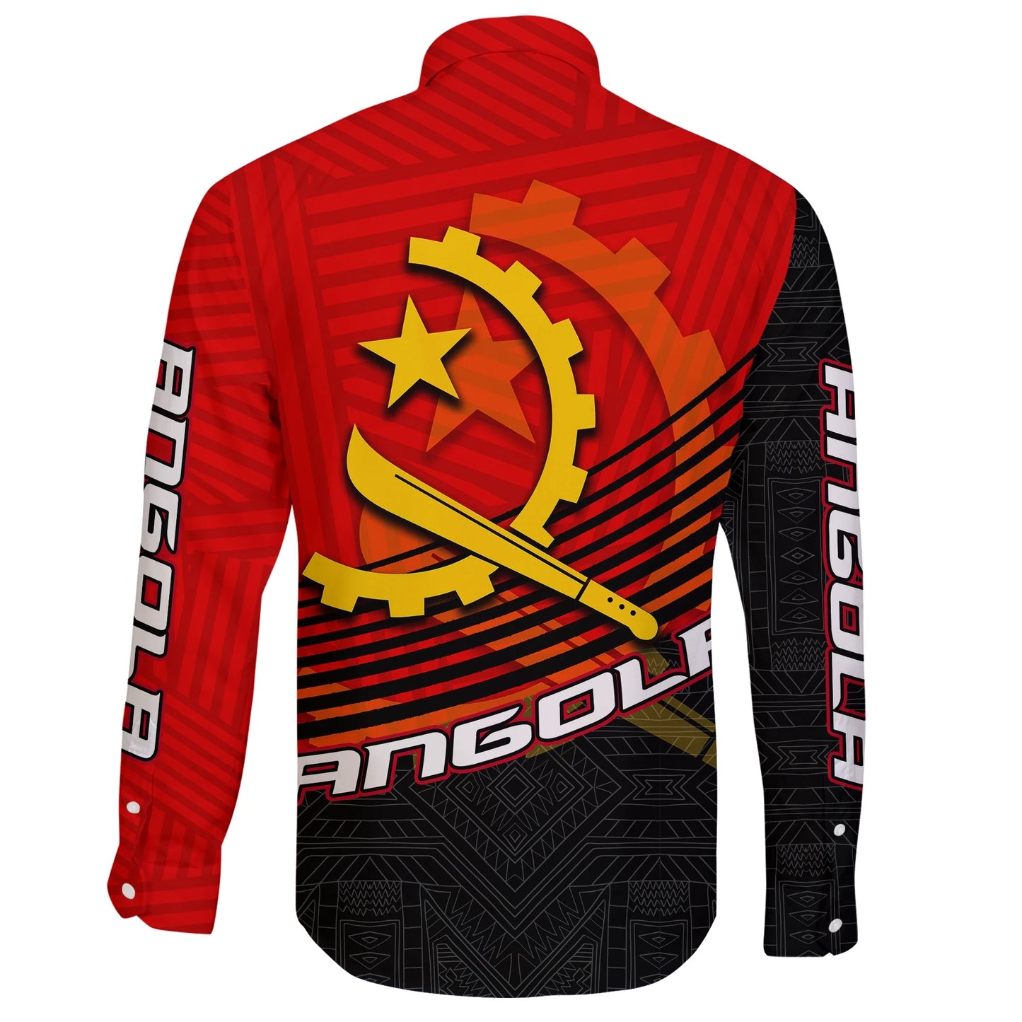 Angola Long Sleeve Button Shirt Coat Of Arms New Release