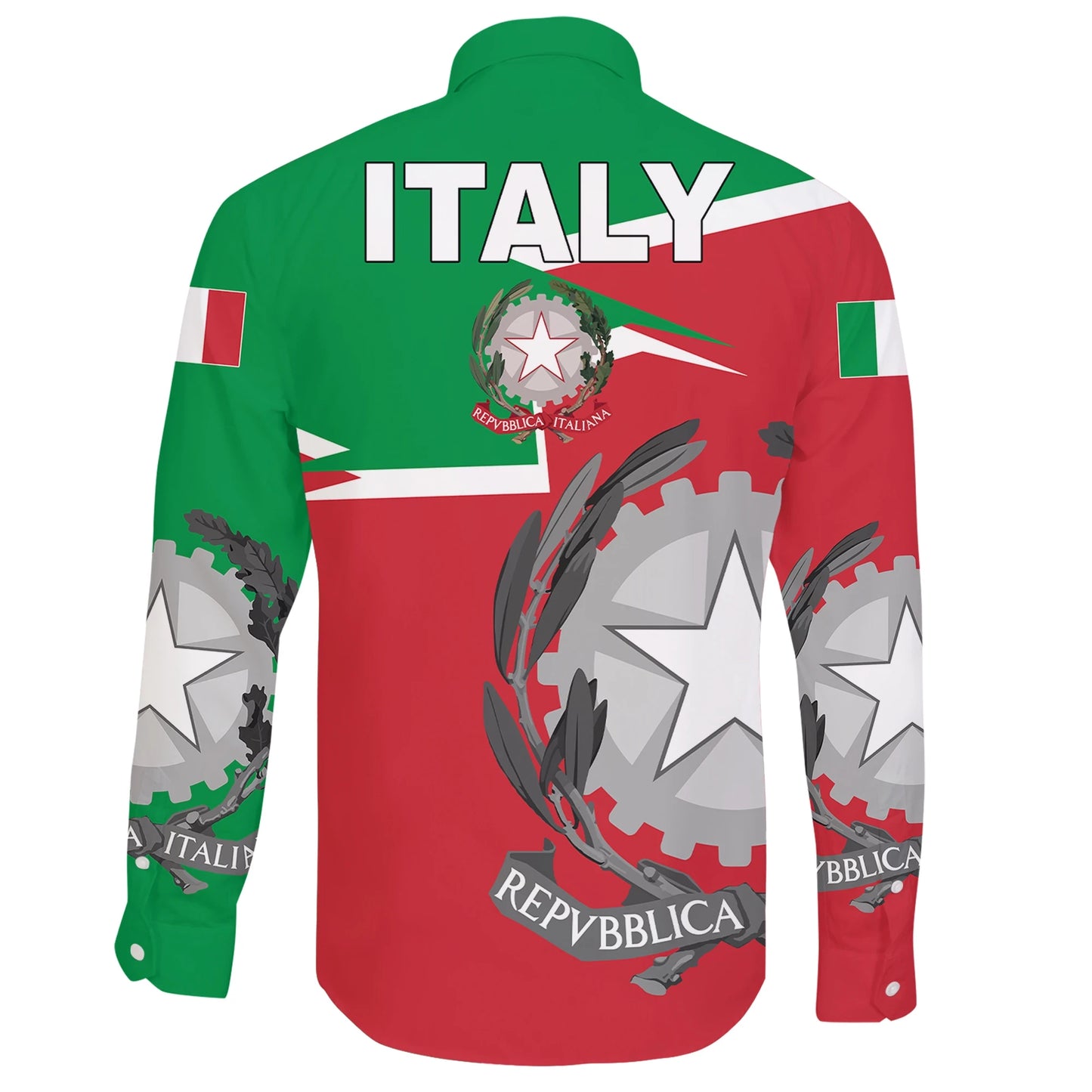 Italy Long Sleeve Button Shirt Coat Of Arms New Style