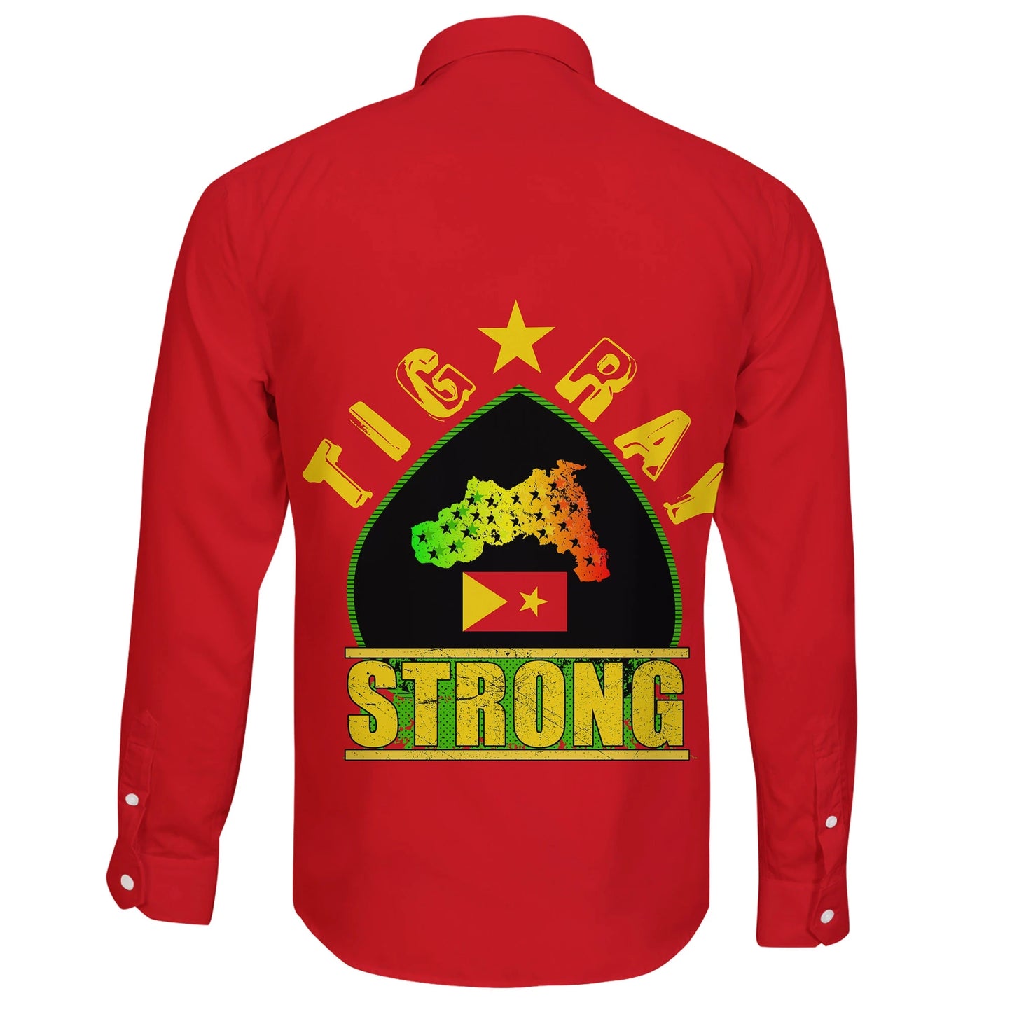 Tigray Long Sleeve Button Shirt Strong Red