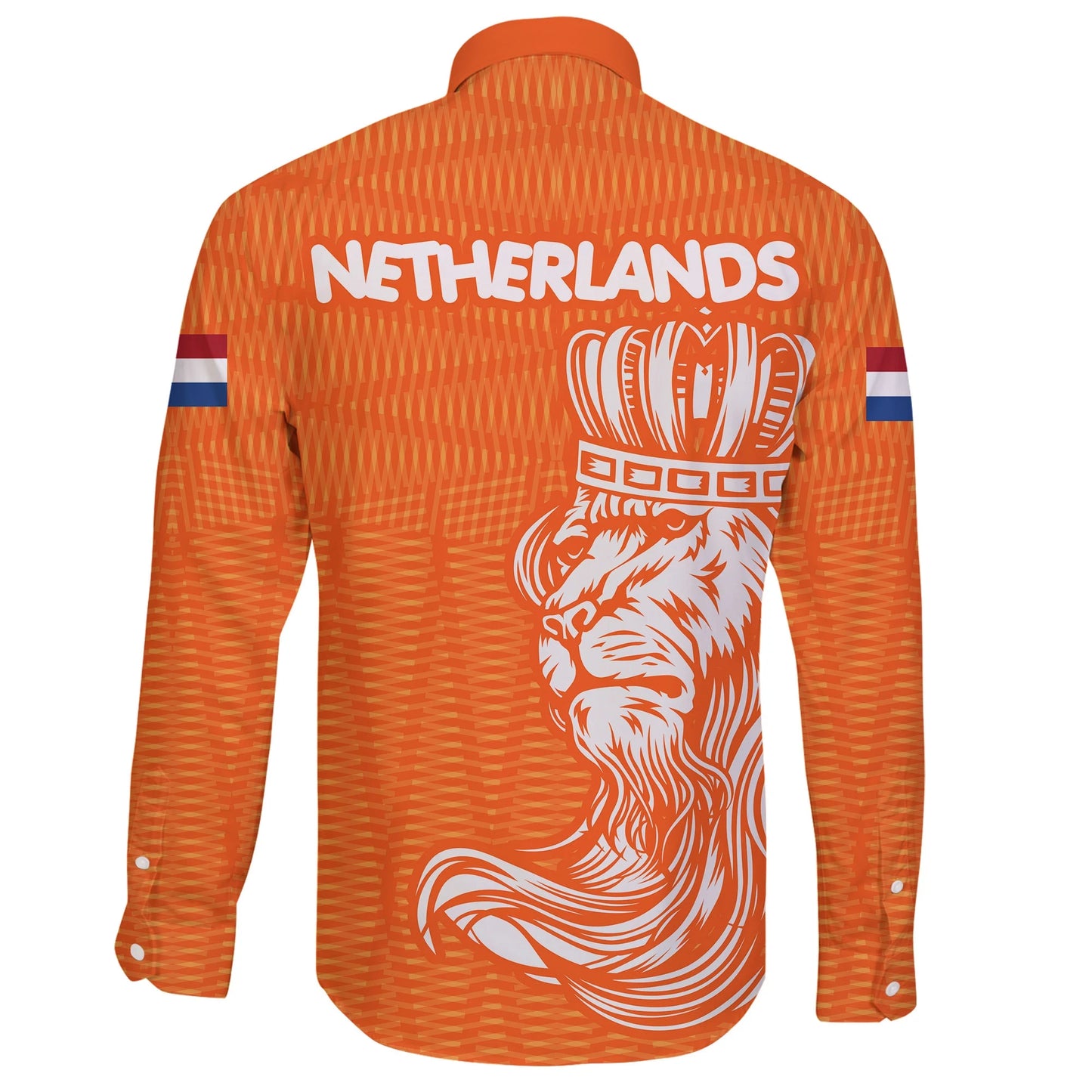 Netherlands Long Sleeve Button Shirt Koningsdag Day