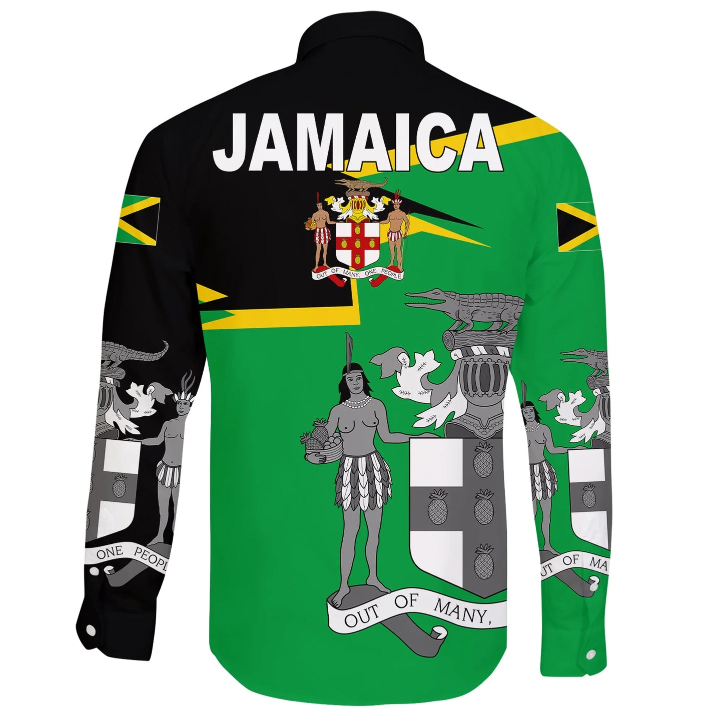 Jamaica Long Sleeve Button Shirt Coat Of Arms New Style