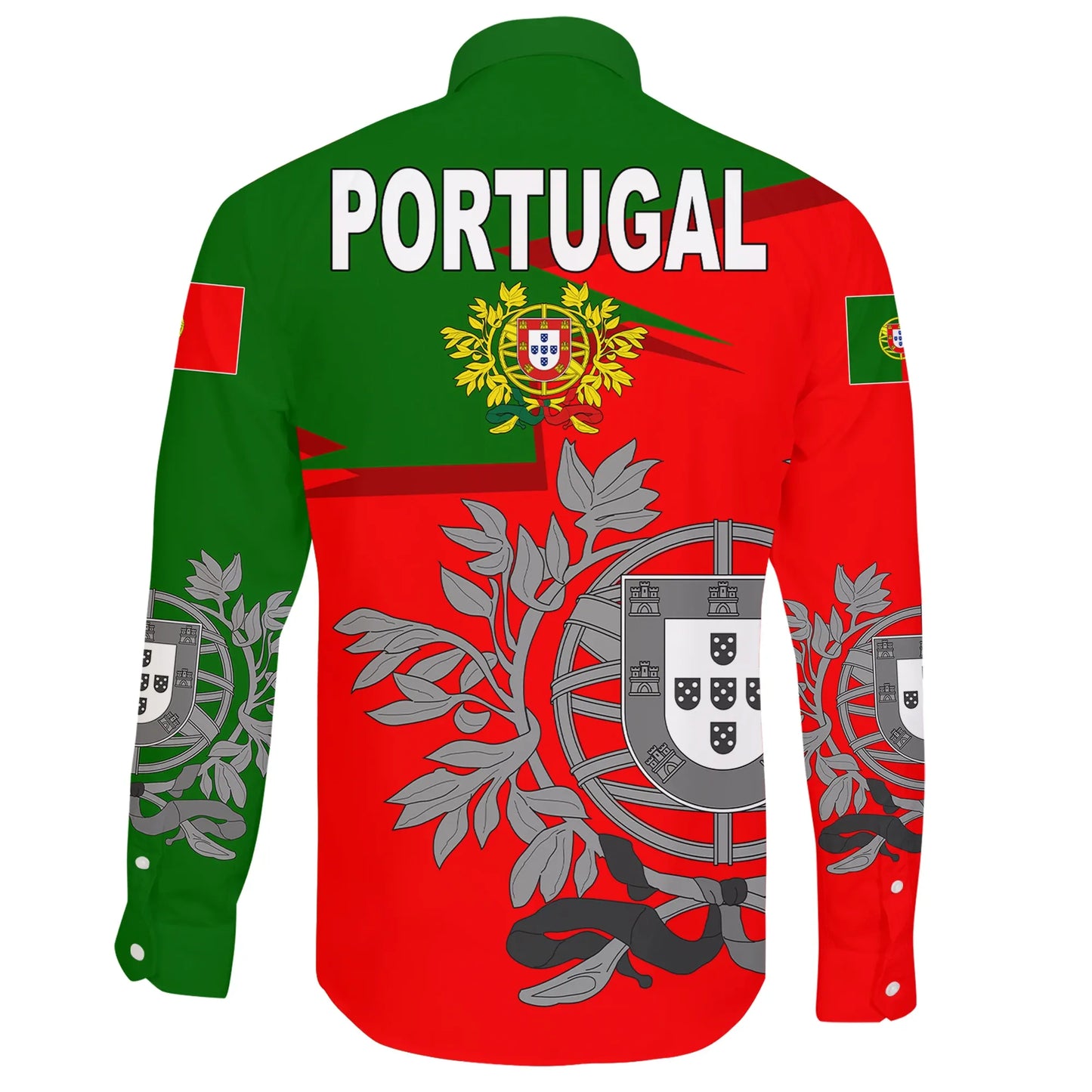 Portugal Long Sleeve Button Shirt Coat Of Arms New Style
