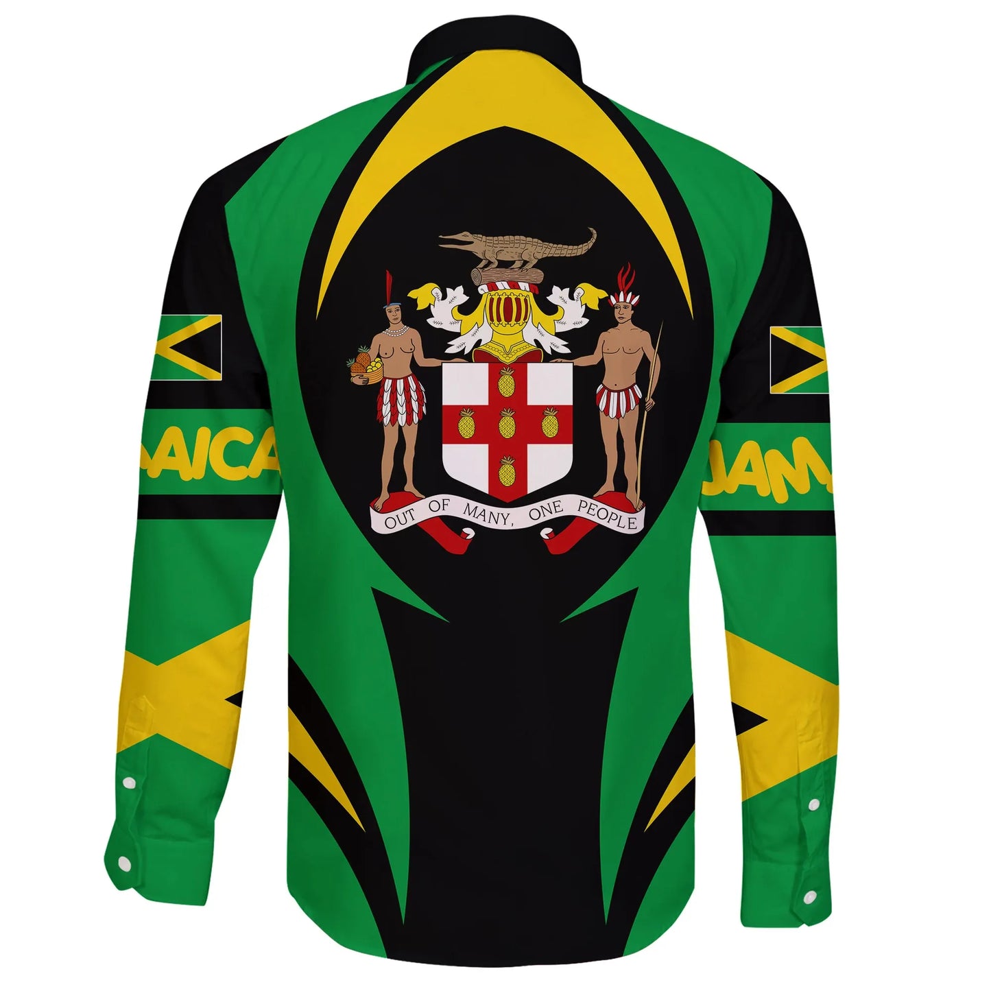 Jamaica Long Sleeve Button Shirt Action Flag