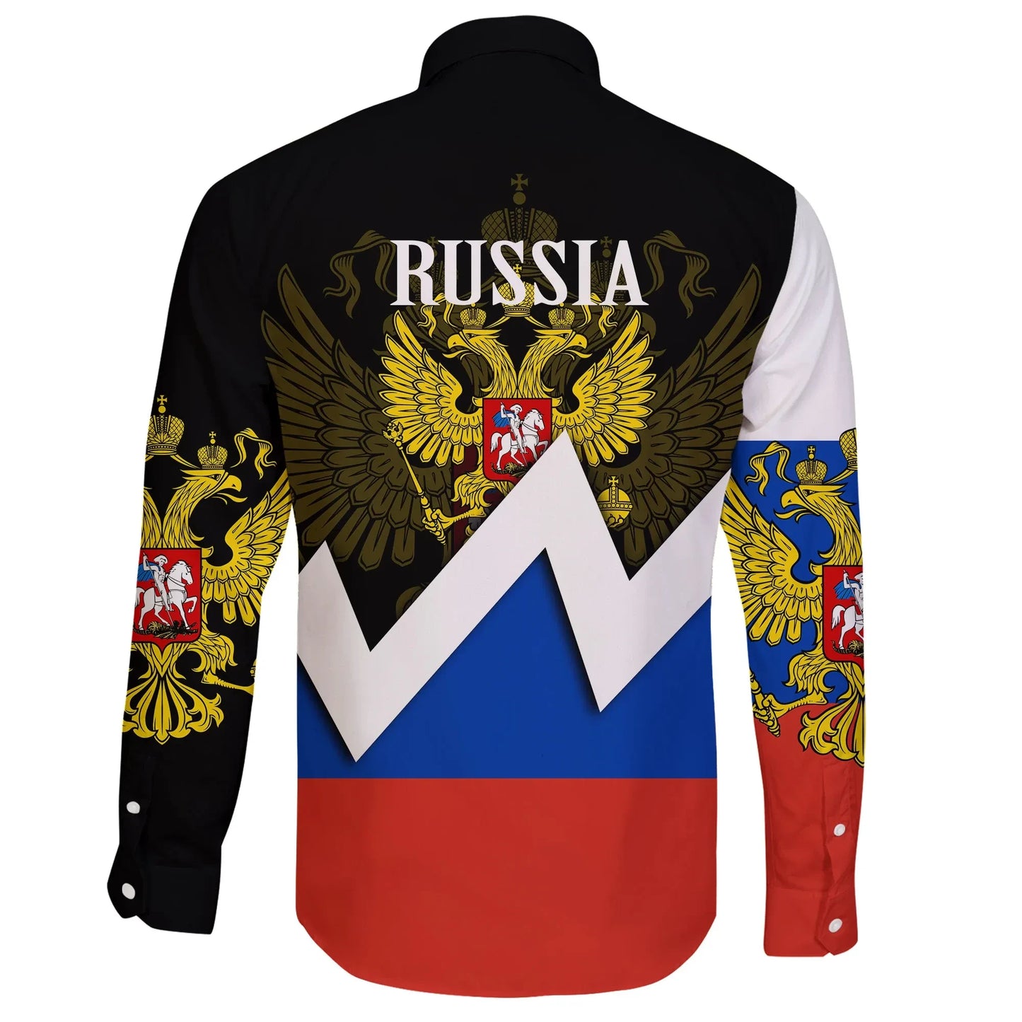 Russia Long Sleeve Button Shirt Original Flag