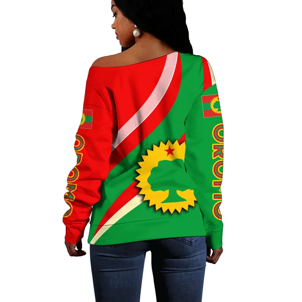 Oromo Off Shoulder Sweater Special Flag