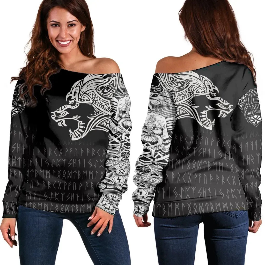 Fenrir Tatoo Off Shoulder Sweater