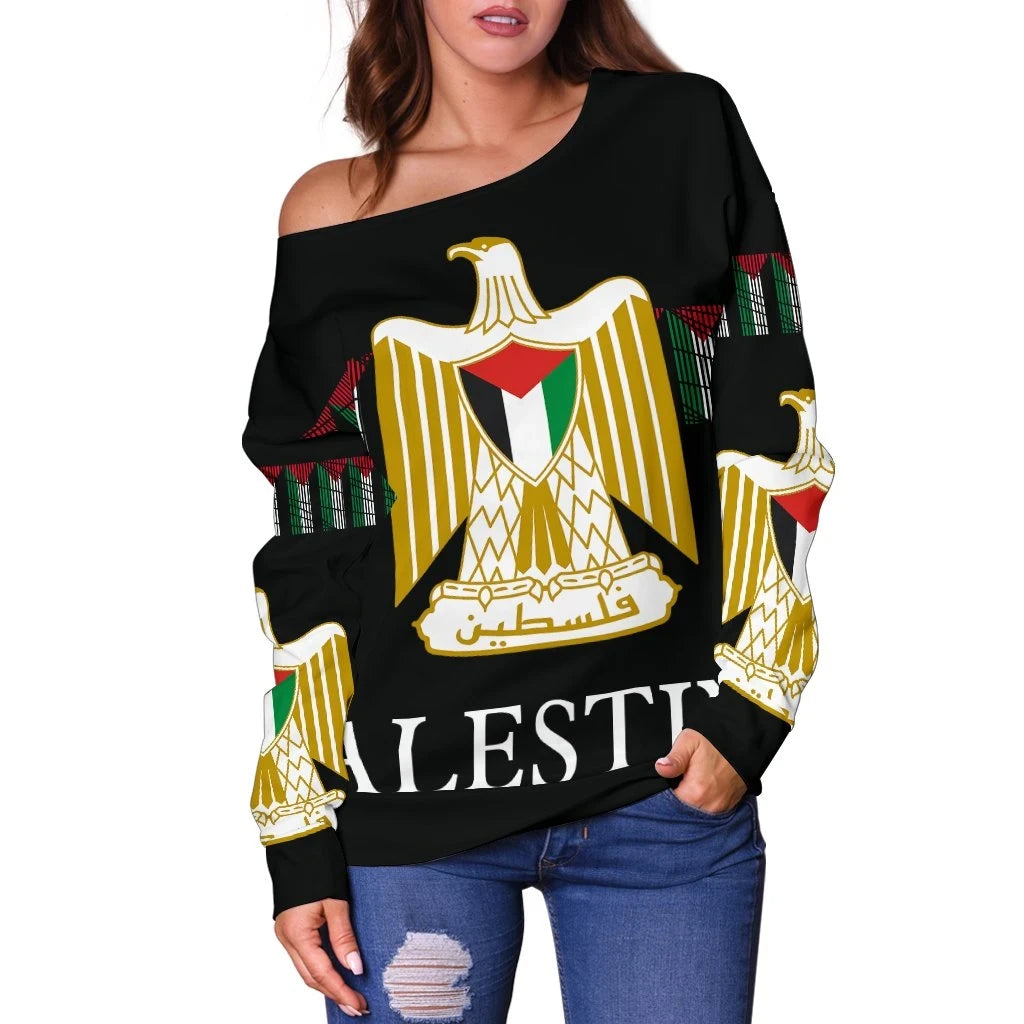 Palestine,United Women's Off Shoulder Sweater