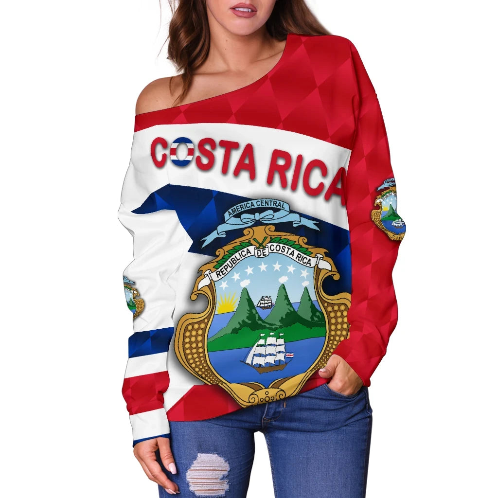 Costa Rica Women Off Shoulder Sweater Sporty Style