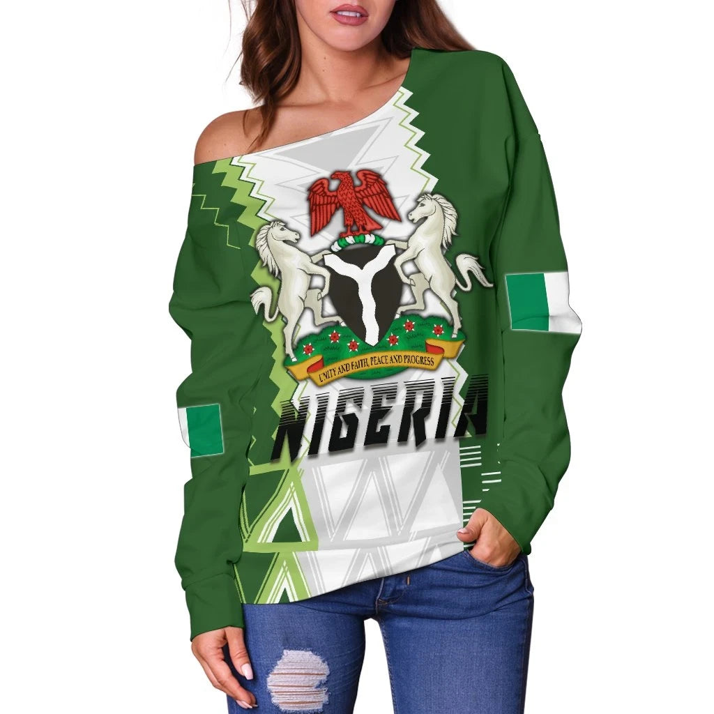 Nigeria Women's Off Shoulder Sweater Simple Sports Version