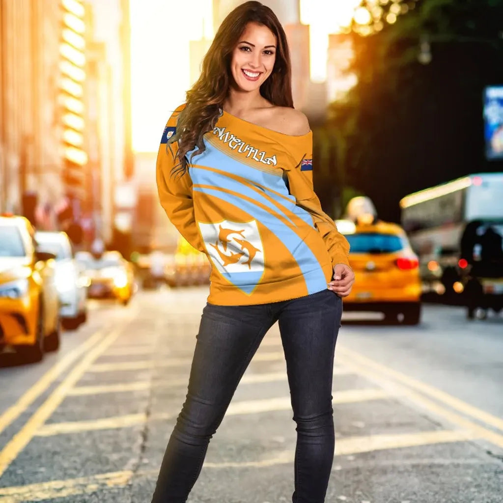 Anguilla Coat Of Arms Shoulder Sweater Cricket
