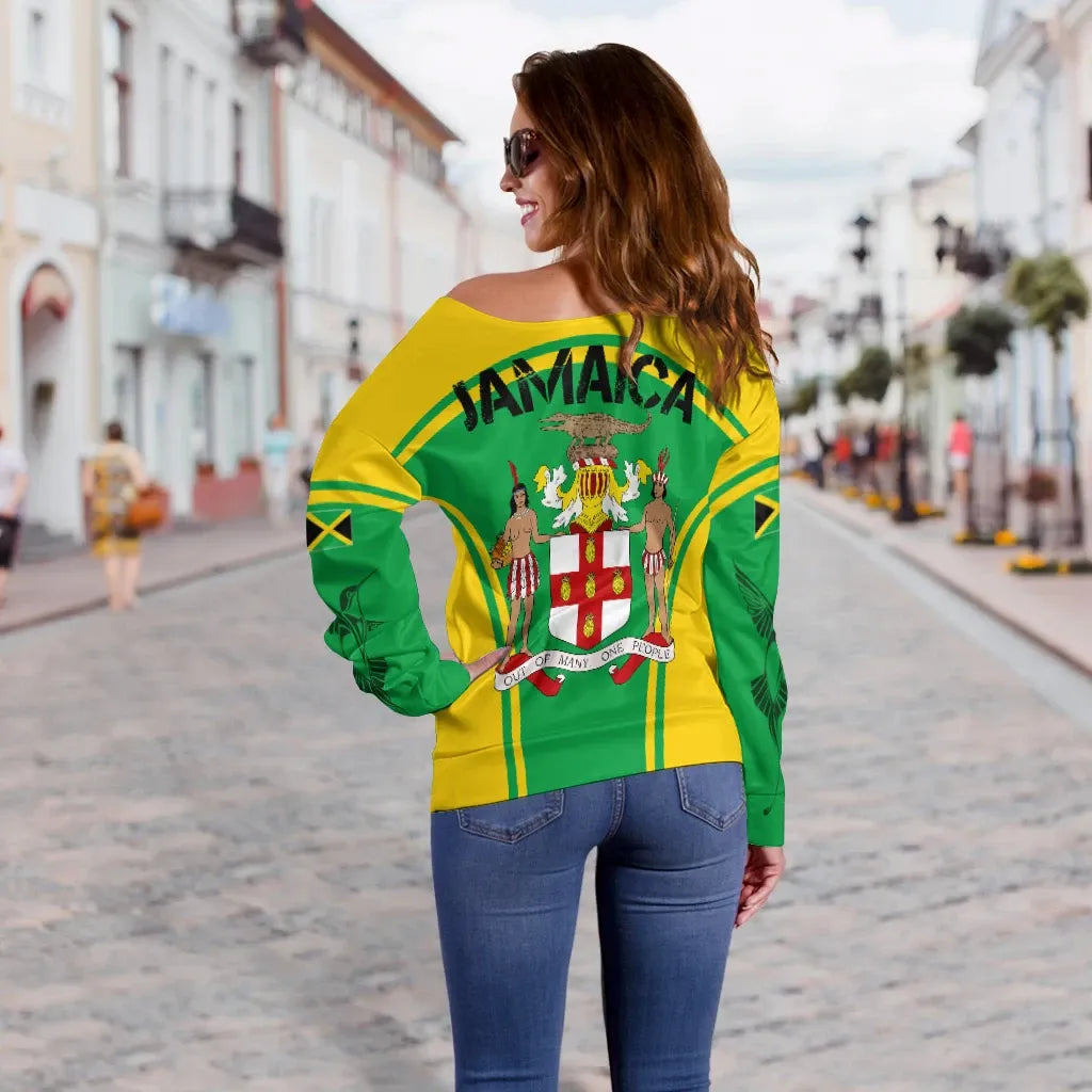 Jamaica Off Shoulder Sweater Active HummingBird
