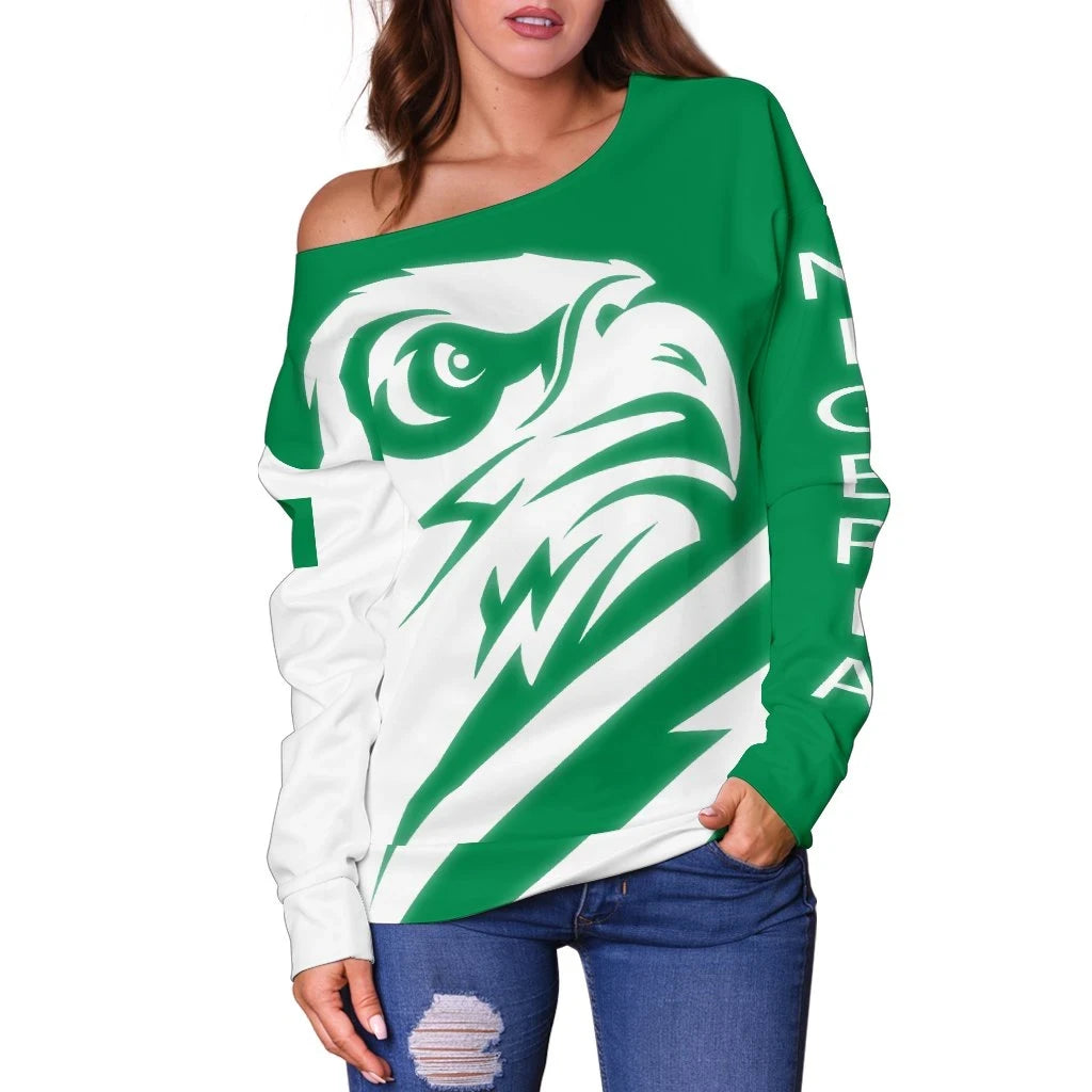 Nigeria Women's Off Shoulder Sweater Eagle Version Bn12