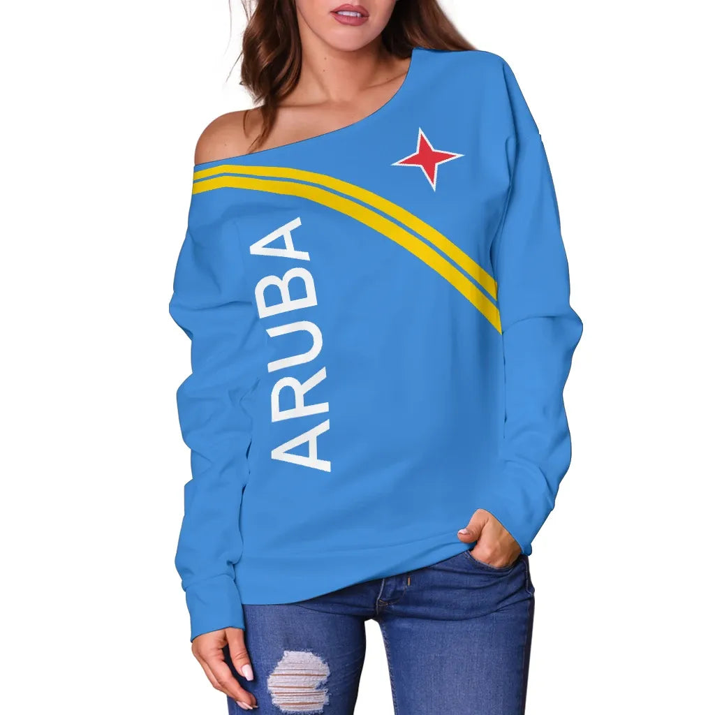 Aruba Women's Off Shoulder Sweater Curve Version Bn04