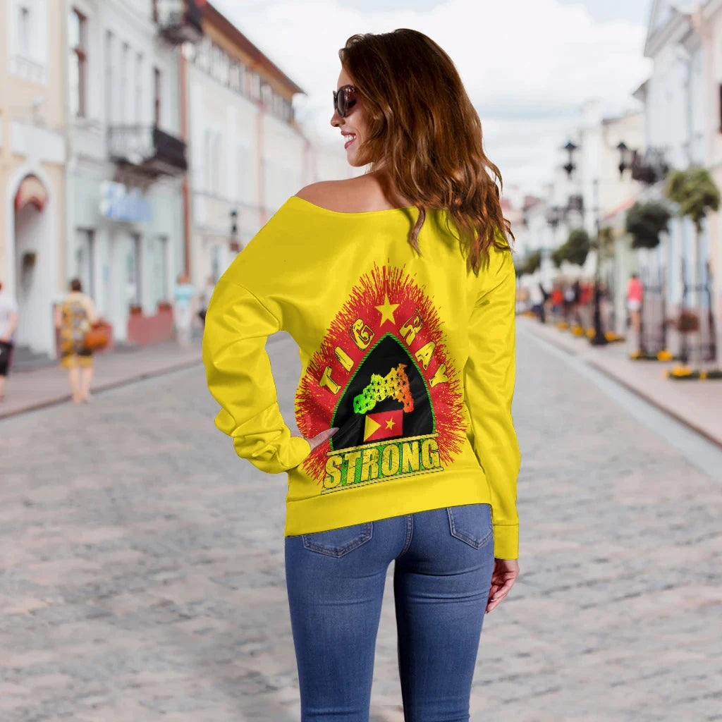 Tigray Off Shoulder Sweater Tigray Strong Yellow