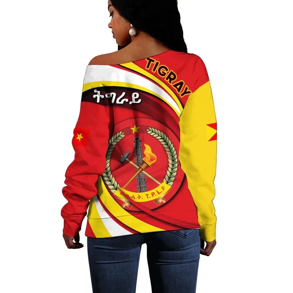 Tigray Off Shoulder Sweater Coat Of Arms T.P.L.F