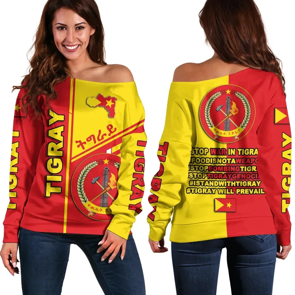 Tigray Coat Of Arms Off Shoulder Sweater